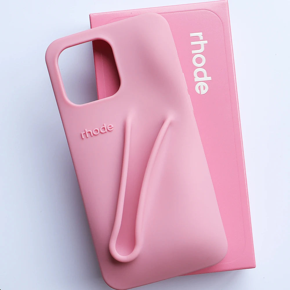 Rhode Silicone Grip Stand Phone Case – Stylish, Soft Touch with Integrated Kickstand For iPhone 13/14/15 Pro/Pro Max