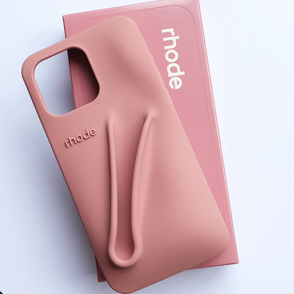 Rhode Silicone Grip Stand Phone Case – Stylish, Soft Touch with Integrated Kickstand For iPhone 13/14/15 Pro/Pro Max