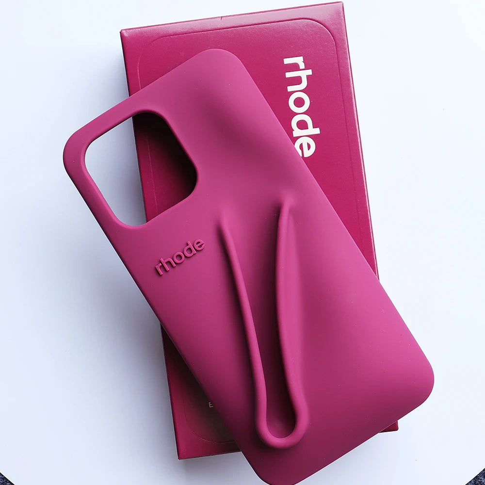 Rhode Silicone Grip Stand Phone Case – Stylish, Soft Touch with Integrated Kickstand For iPhone 13/14/15 Pro/Pro Max