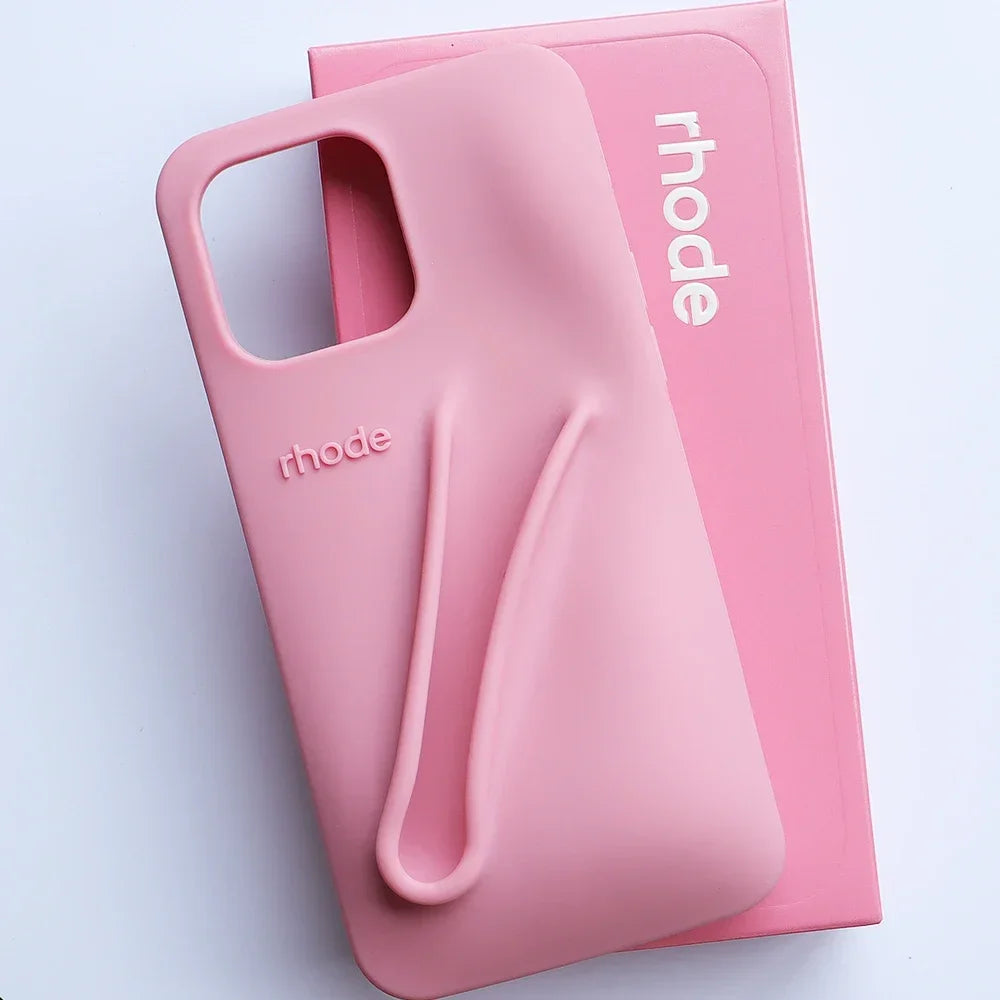 Rhode Silicone Grip Stand Phone Case – Stylish, Soft Touch with Integrated Kickstand For iPhone 13/14/15 Pro/Pro Max