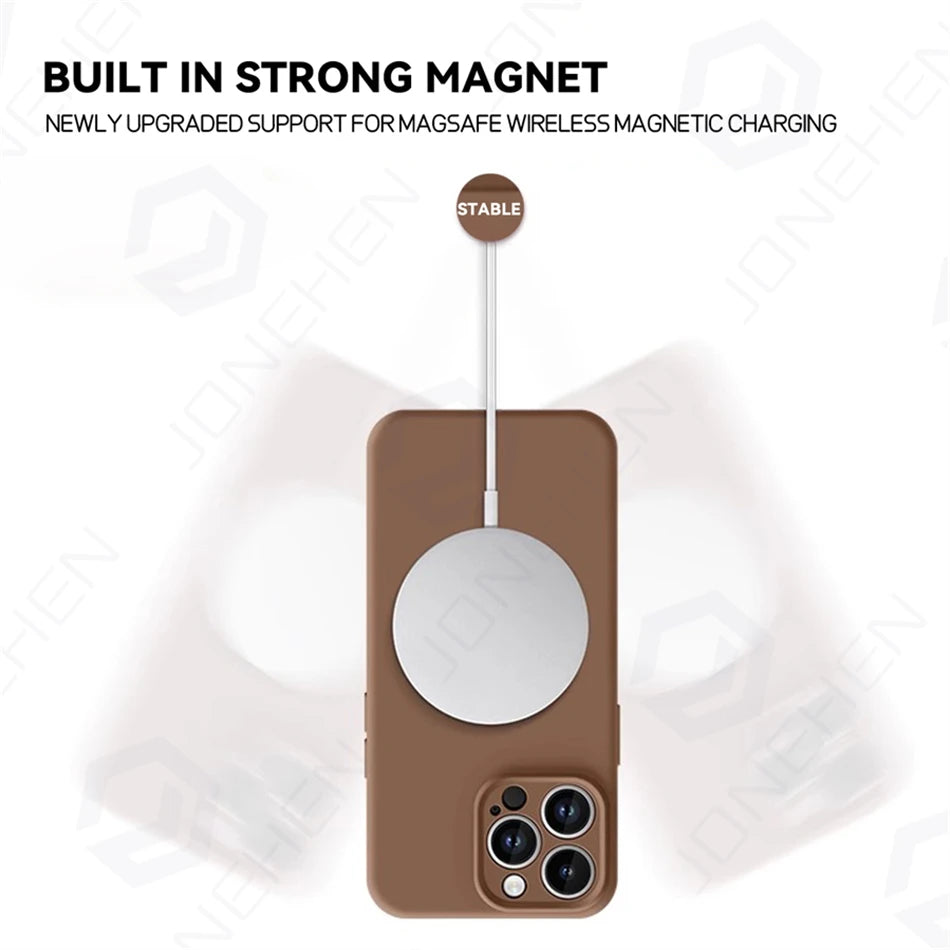 Luxury Clear Case-Wireless Charging, Magnetic, Shockproof, Lens Protector, Transparent TPU Durable, Sleek, and Protective Phone Accessory