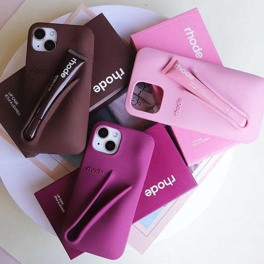 Rhode Silicone Grip Stand Phone Case – Stylish, Soft Touch with Integrated Kickstand For iPhone 13/14/15 Pro/Pro Max