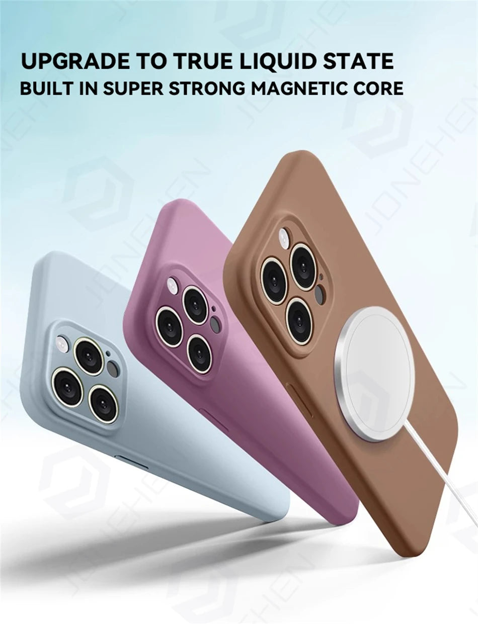 Luxury Clear Case-Wireless Charging, Magnetic, Shockproof, Lens Protector, Transparent TPU Durable, Sleek, and Protective Phone Accessory